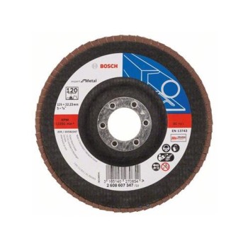 BOSCH Lamellás csiszolókorong kúpos 125 x 22,2 / P120 cirkon-korund X551 inox (2608607347)