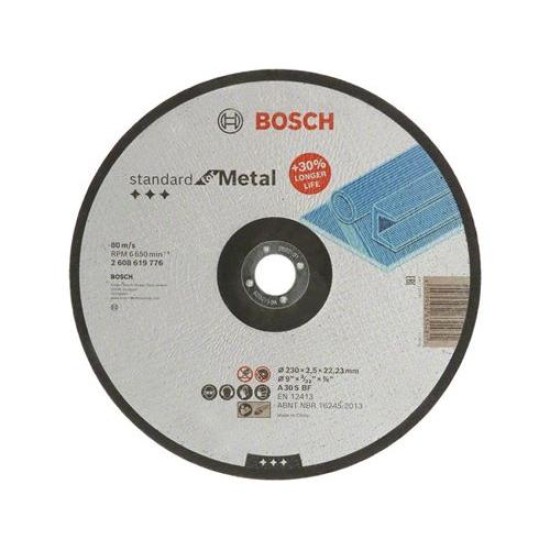 BOSCH Vágókorong fémre 230 x 2,5 x 22,2 mm hajlított Standard for Metal A 30 S BF (2608619776)