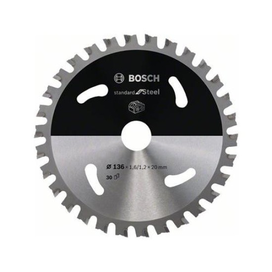 BOSCH Fűrésztárcsa fémhez 136 x 1,6 x 20 mm / 30T Standard For Steel (2608837746)