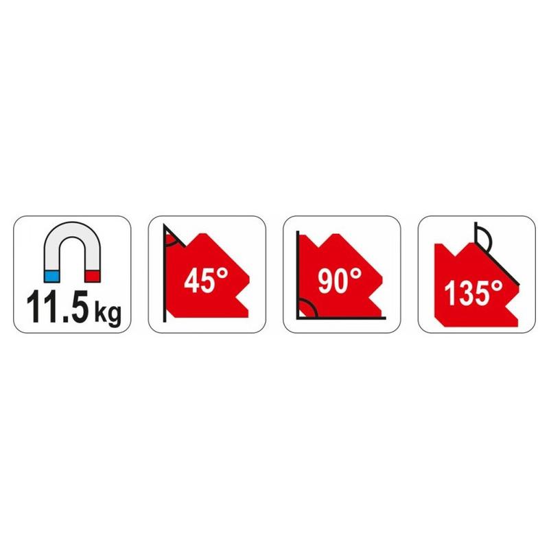 YATO Hegesztési munkadarabtartó mágnes 82 x 120 x 13 mm/11,5 kg (YT-0863)