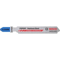 BOSCH EXPERT Dekopírfűrészlap inox lemezekhez T 118 AHM 83/1,1 mm karbidfogas (3 db/cs) (2608900561) BOSCH EXPERT Dekopírfűrészlap inox lemezekhez T 118 AHM 83/1,1 mm karbidfogas (3 db/cs) (2608900561)