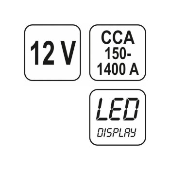 YATO YT-8311 digitális akkuteszter 12V, CCA 150–1400A