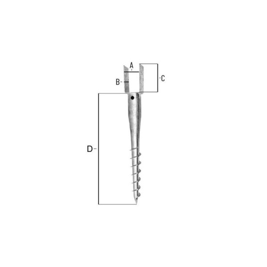 Talajcsavar U alakú 90 x 60 x 100/600 mm (55456F)