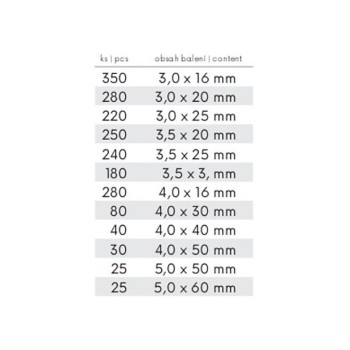 Facsavar készlet 2000 db-os 3,0-5,0 mm (55640F)