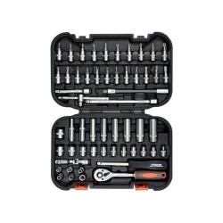 STHOR Dugókulcs készlet 56 részes 1/4' 4-13 mm CrV (58643)