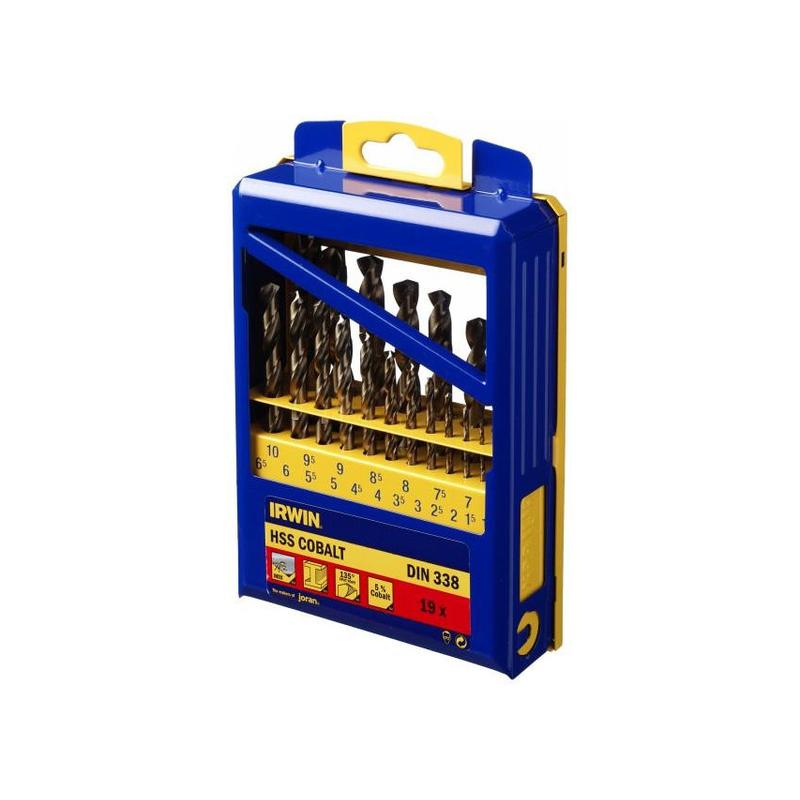 IRWIN Csigafúró készlet 19 részes HSS Co hengeres (1-10 mm) (10502569)