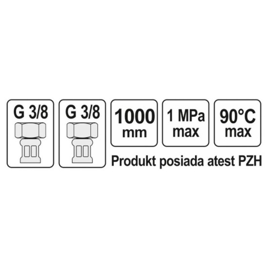 FALA Flexibilis bekötőcső 3/8' x 3/8' 1000 mm belső-belső (71819)