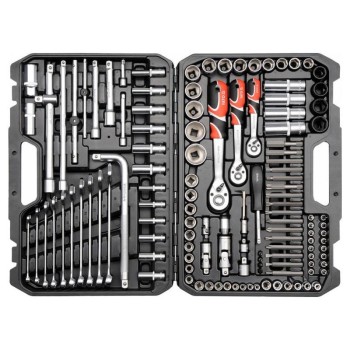 YATO Dugókulcs készlet 128 részes 1/4', 3/8', 1/2' CrV (YT-38872)