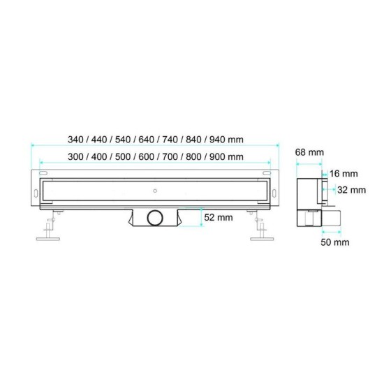 FALA Fali zuhanylefolyó 600 mm Brick (75353)