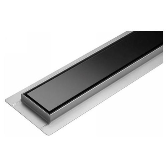 FALA Zuhanylefolyó 700 mm Black Glass inox (75387)