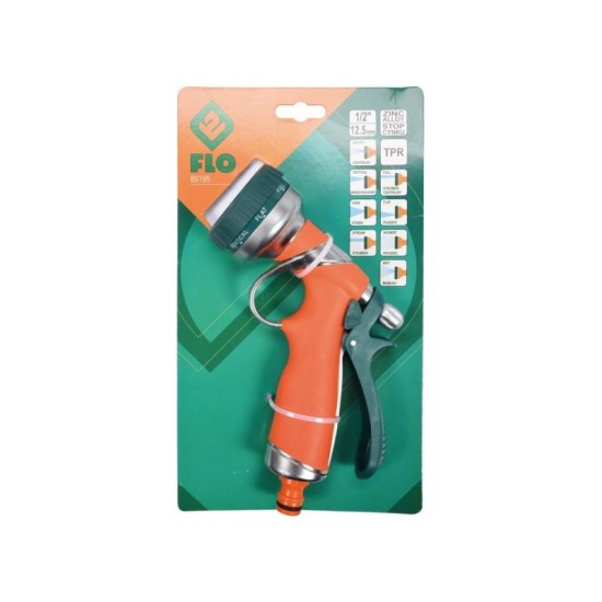 FLO Öntözőpisztoly cinkbetétes 8 funkciós (89195)