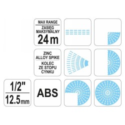 FLO Impulzus locsoló fém leszúróval 6 funkciós (89259) FLO Impulzus locsoló fém leszúróval 6 funkciós (89259)