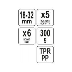 FLO Fali nyeles szerszámtartó akasztóval (89950) FLO Fali nyeles szerszámtartó akasztóval (89950)