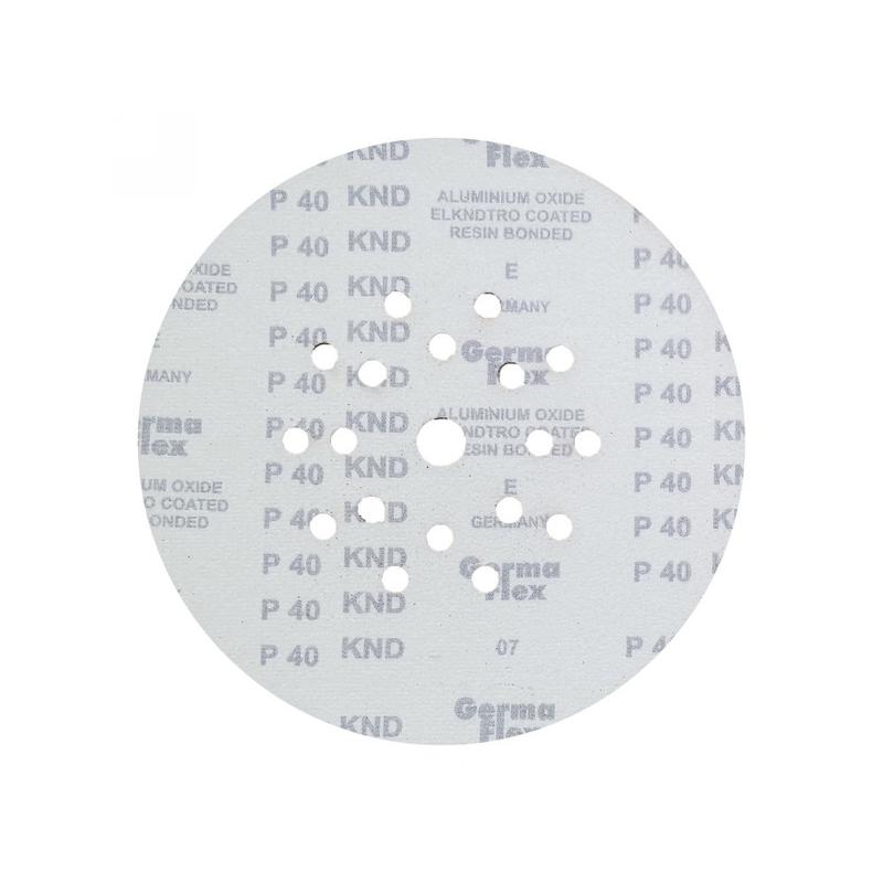 GERMAFLEX Tépőzáras fíbertárcsa 225 mm / P40 18+1 lyukas (5 db/cs) (KND-33821)