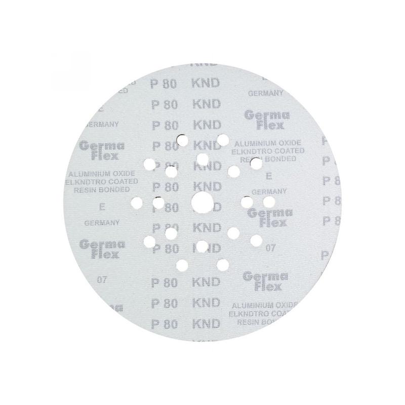 GERMAFLEX Tépőzáras fíbertárcsa 225 mm / P80 18+1 lyukas (5 db/cs) (KND-33823)