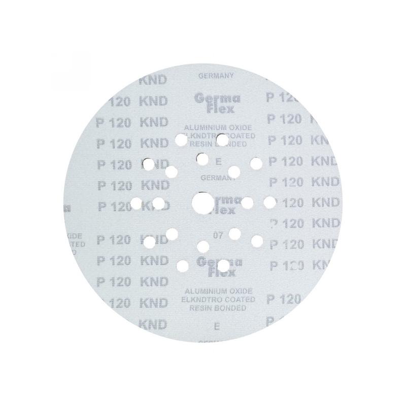 GERMAFLEX Tépőzáras fíbertárcsa 225 mm / P120 18+1 lyukas (5 db/cs) (KND-33825)