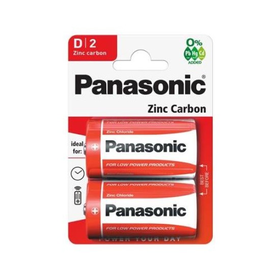 PANASONIC D/góliát cink-mangán tartós elem 1,5 V (2 db/cs) (R20R-2BP)