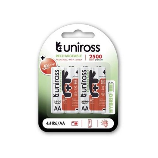 UNIROSS AA/ceruza akkumulátor 1,2 V 2500mAh (4 db/cs) (UH4AA2500)