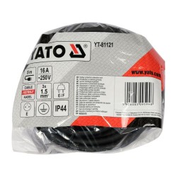 YATO Hosszabbító lengőkábel gumiszigetelt 5 m 3 x 1,5 mm2 (YT-81121) YATO Hosszabbító lengőkábel gumiszigetelt 5 m 3 x 1,5 mm2 (YT-81121)