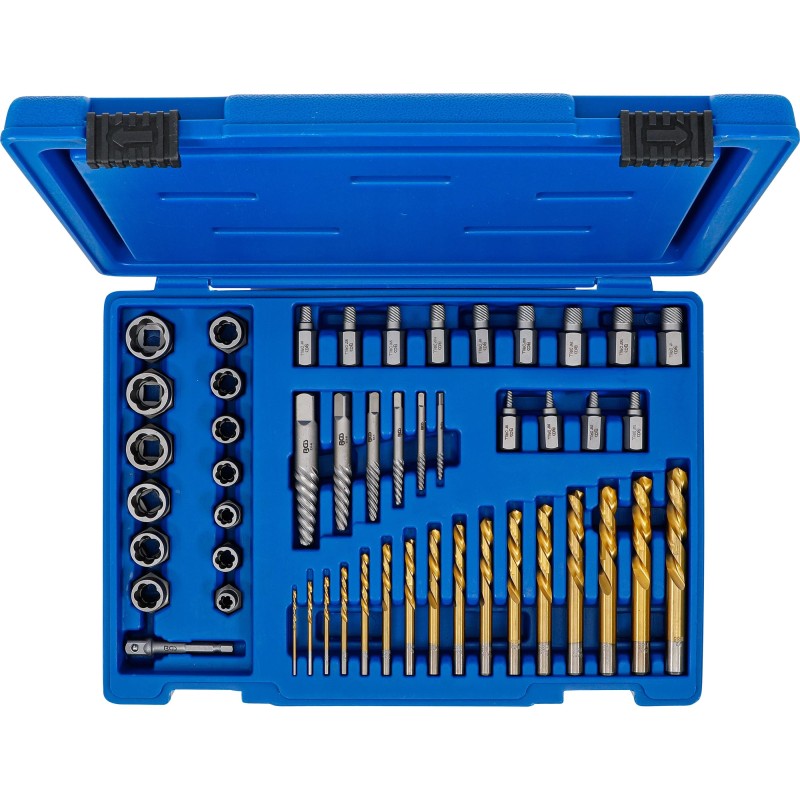 BGS Technic Csavar- és anyakioldó bal oldali fúrókészlettel 2 - 18 mm 49 darabos (BGS 70329) BGS Technic Csavar- és anyakioldó bal oldali fúrókészlettel 2 - 18 mm 49 darabos (BGS 70329)