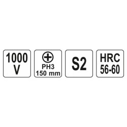 YATO Csavarhúzó PH3 x 150 mm 1000 V-ig szigetelt (YT-2824)