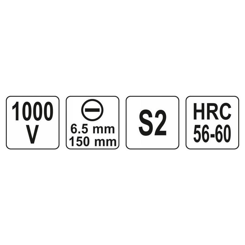 YATO Csavarhúzó 6,5 x 150 mm 1000 V-ig szigetelt (YT-2819)