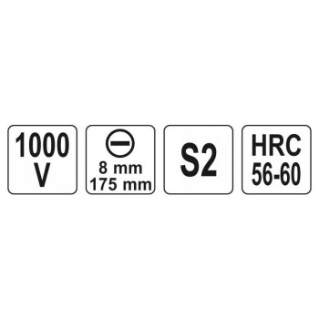 YATO Csavarhúzó 8,0 x 175 mm 1000 V-ig szigetelt (YT-2820)