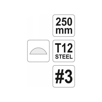 YATO Félkerek reszelő 250 mm / #3 finom (YT-6235) YATO Félkerek reszelő 250 mm / #3 finom (YT-6235)