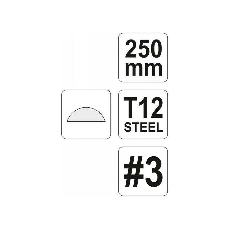 YATO Félkerek reszelő 250 mm / #3 finom (YT-6235)