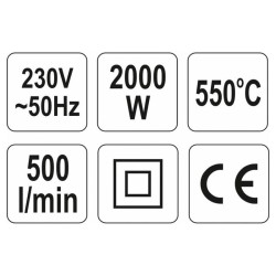 YATO Hőlégfúvó 550 °C 2000 W (YT-82288)