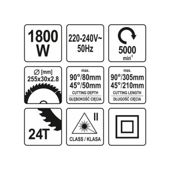 YATO Gérvágó lézeres 255 mm 1800 W (YT-82173)