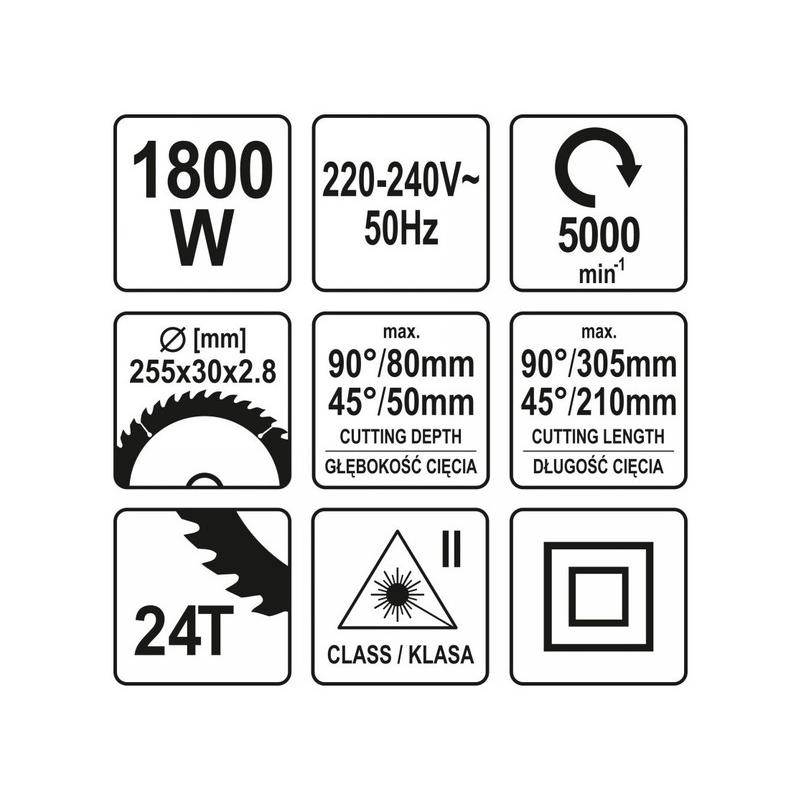 YATO Gérvágó lézeres 255 mm 1800 W (YT-82173) YATO Gérvágó lézeres 255 mm 1800 W (YT-82173)