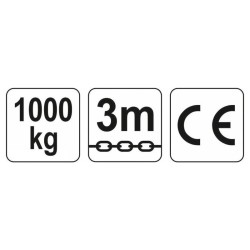 YATO 1000 kg-os láncos emelő 3 méteres lánccal (YT-58951) YATO 1000 kg-os láncos emelő 3 méteres lánccal (YT-58951)