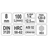 YATO Hosszú bit dugókulcs Imbusz 1/2' 8 mm CrV (YT-04394) YATO Hosszú bit dugókulcs Imbusz 1/2' 8 mm CrV (YT-04394)
