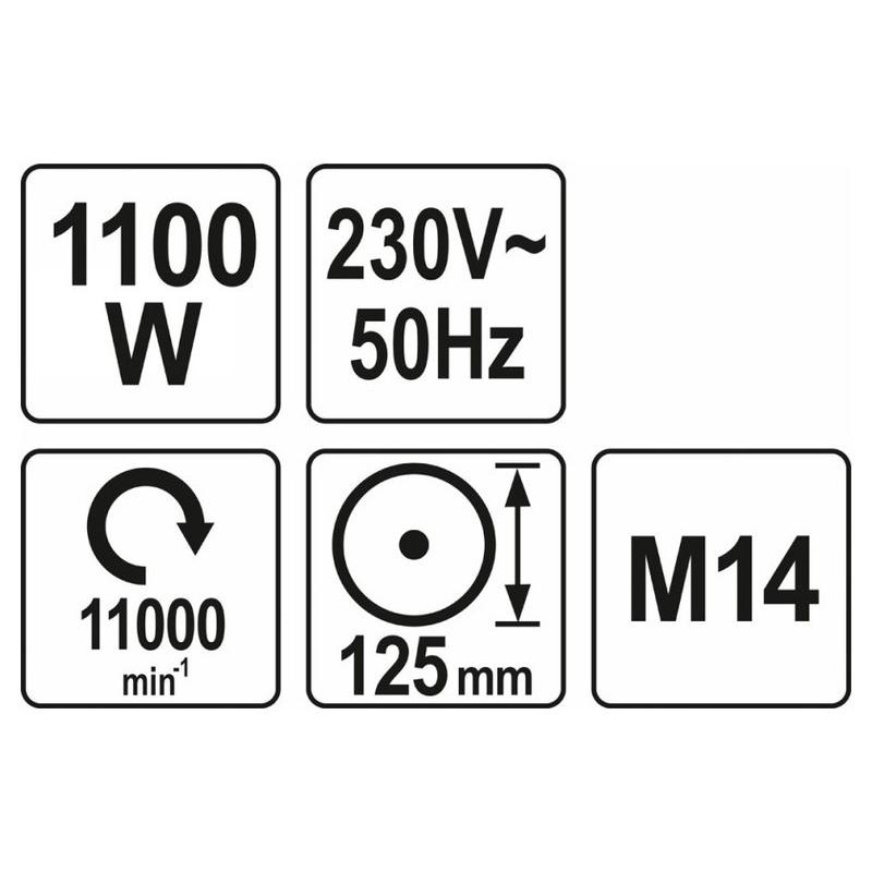 YATO Sarokcsiszoló 125 mm 1100 W (YT-82100) YATO Sarokcsiszoló 125 mm 1100 W (YT-82100)