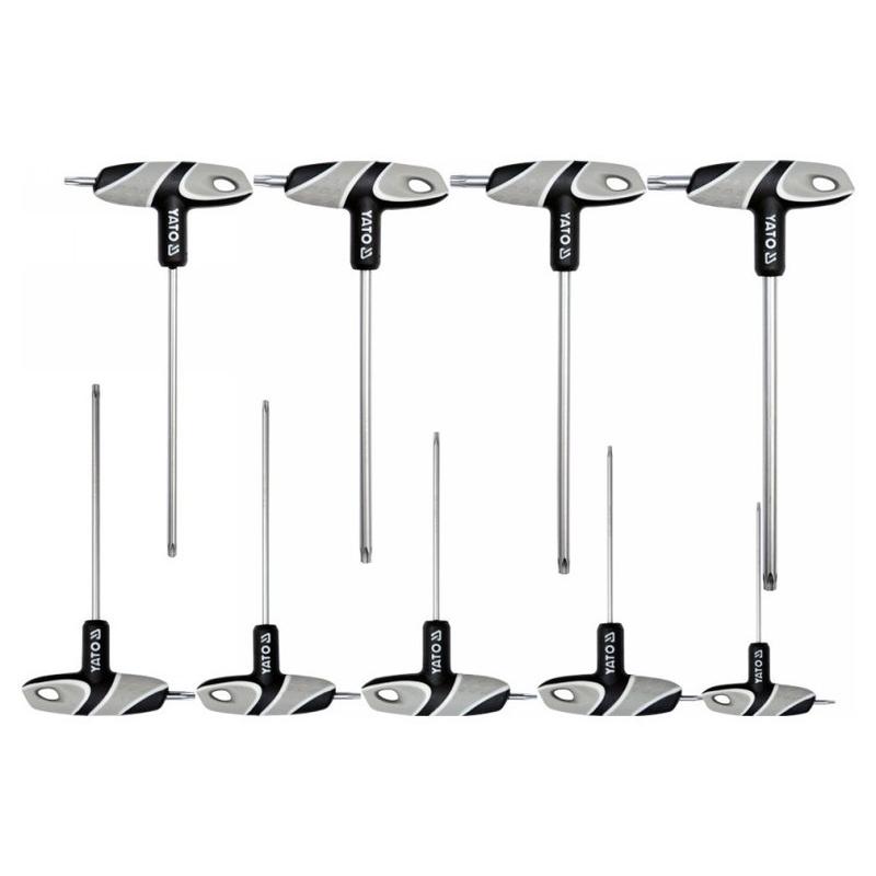 YATO Torx T-kulcs készlet 9 részes T10-T50 tamperproof S2 (YT-05615)