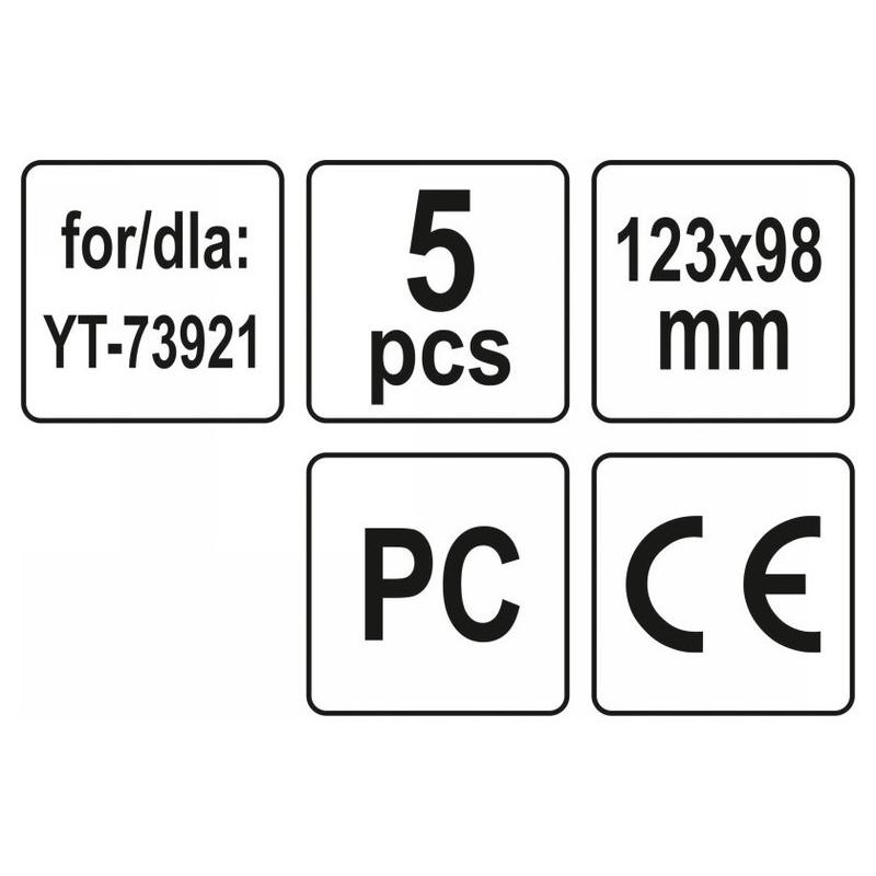 YATO Hegesztőüveg 123 x 98 mm (5 db/cs) (YT-73924)