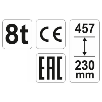 YATO YT-17003 hidraulikus palackemelő 8 tonna 200-385 mm acél ház YATO YT-17003 hidraulikus palackemelő 8 tonna 200-385 mm acél ház