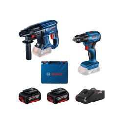 BOSCH Akkus fúrócsavarozó GSR 185-LI + Akkus fúrókalapács GBH 180-LI (2 x 4,0 Ah + töltő) (0615990N20) BOSCH Akkus fúrócsavarozó GSR 185-LI + Akkus fúrókalapács GBH 180-LI (2 x 4,0 Ah + töltő) (0615990N20)