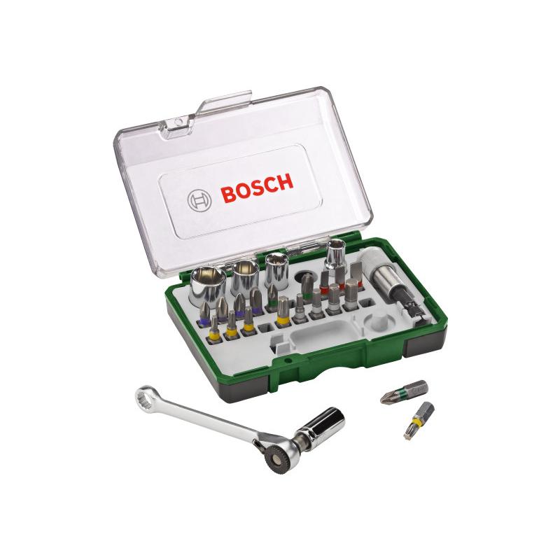 BOSCH Racsnis bithegy és dugókulcs készlet 27 részes (2607017160)