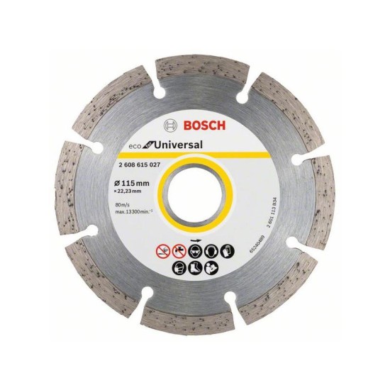 BOSCH Gyémánt vágókorong 115 x 2,0 x 7,0 x 22,2 mm szegmentált ECO for Universal (2608615027)