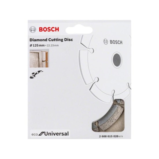 BOSCH Gyémánt vágókorong 125 x 2,0 x 7,0 x 22,2 mm szegmentált ECO for Universal (2608615028)