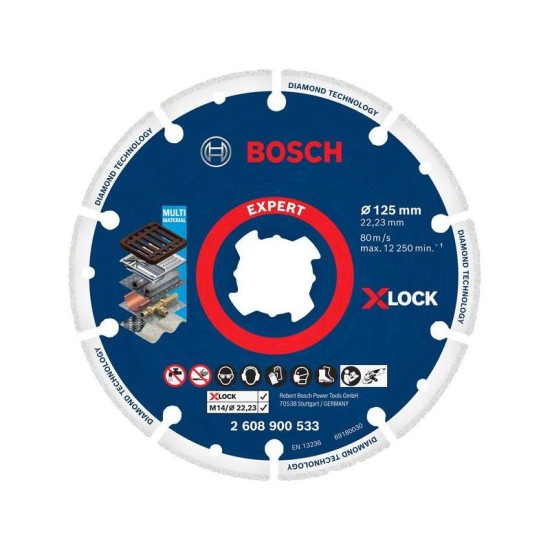 BOSCH EXPERT Gyémánt vágókorong 125 x 22,2 mm X-LOCK szegmentált (2608900533)