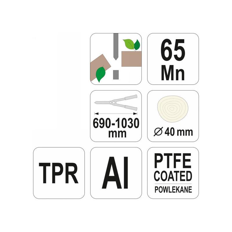 FLO Ágvágó teleszkópos nyél 690 - 1030 mm/40 mm rávágó teflon bevonatos (99113)