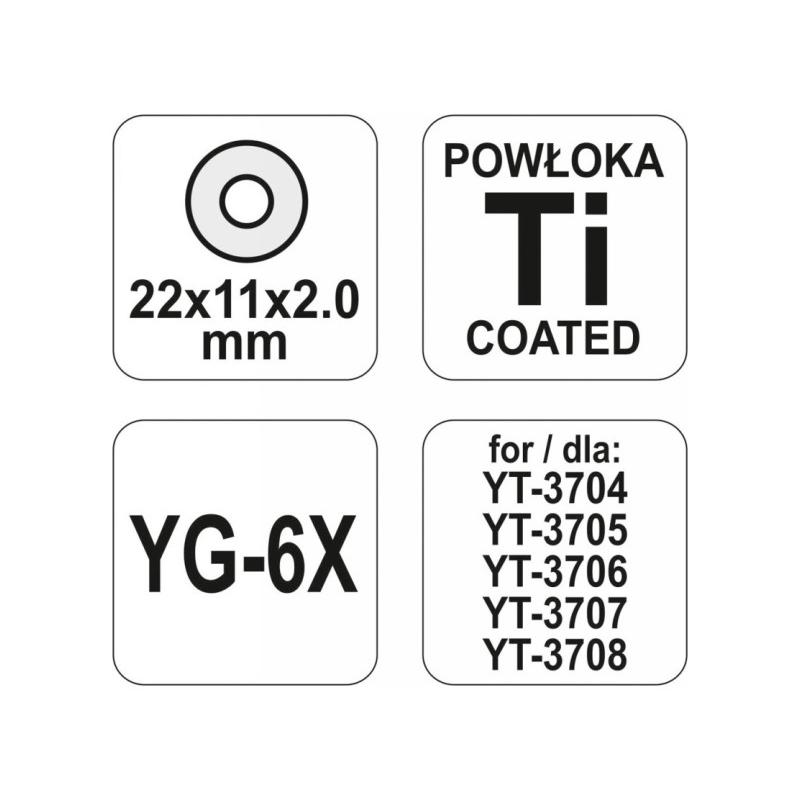 YATO Csempevágó kerék 22 x 11 x 2 mm YT-3705, YT-3706, YT-3707, YT-3708 csempevágóhoz (YT-3714)