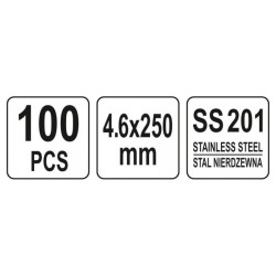 YATO Kábelkötegelő Inox 250 x 4,6 mm (100 db/cs) (YT-70562)