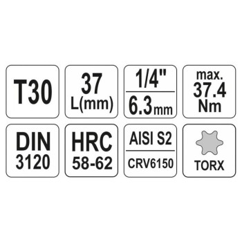 YATO Bit dugókulcs Torx 1/4' T30 CrV (YT-04306)