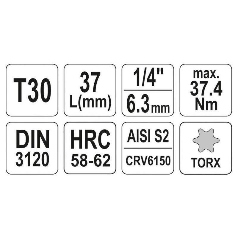 YATO Bit dugókulcs Torx 1/4' T30 CrV (YT-04306)
