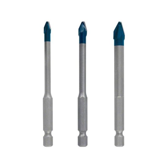 BOSCH EXPERT HEX-9 Üveg- és csempefúrószár készlet 3 részes (5 / 6 / 8 x 90 mm) HARD CERAMIC (2608900595)