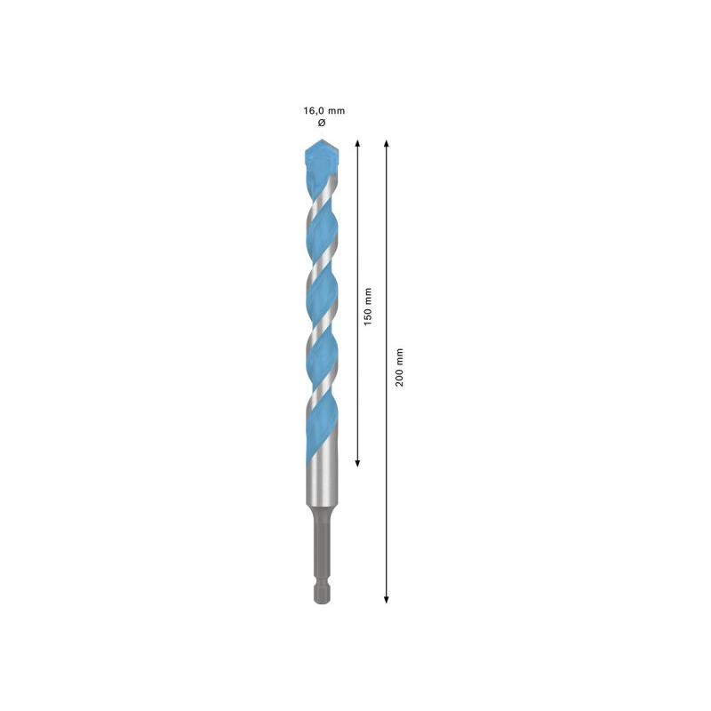 BOSCH EXPERT HEX-9 Multiconstruction fúrószár 16,0 x 150/200 mm 1/4' bitbefogással (2608902361)